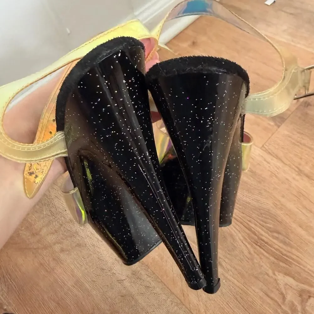 Pleaser Holographic Platform Heels